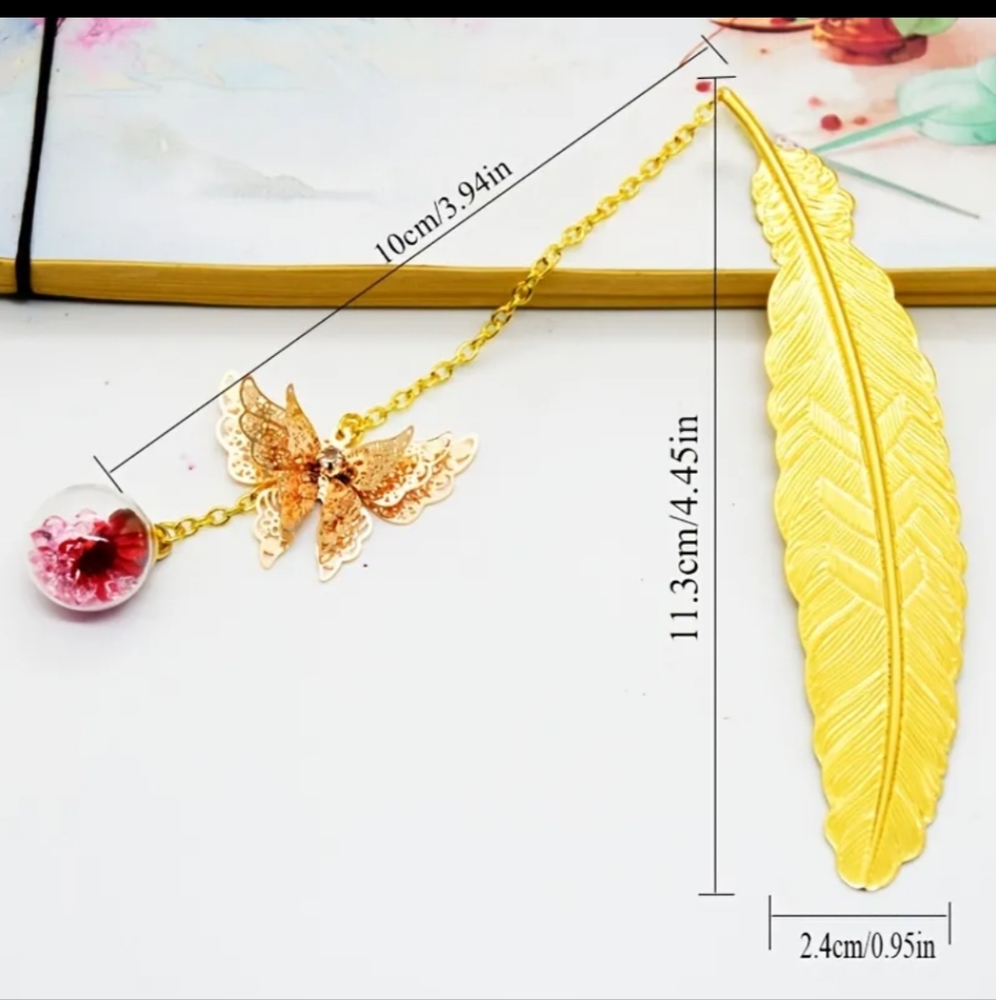 golden feather bookmark
